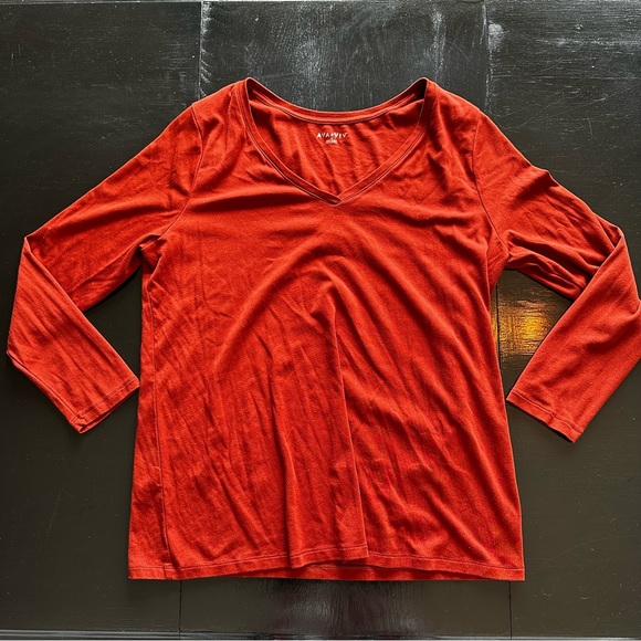 Ava & Viv XXL 2X Orange Long Sleeve Shirt - Picture 1 of 6